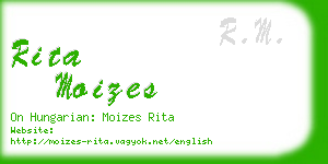 rita moizes business card